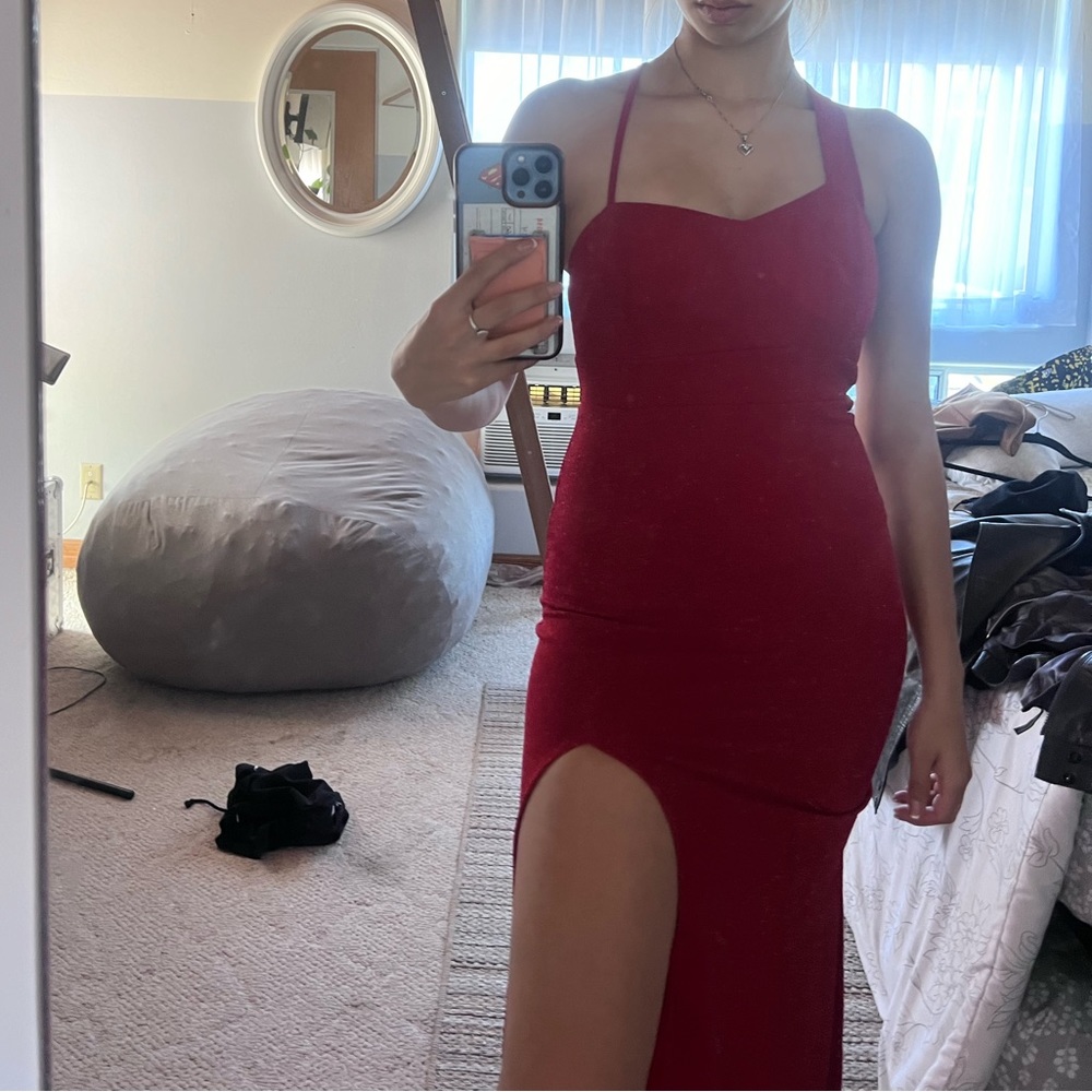 Red sparkly dress